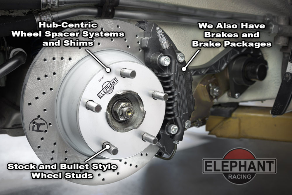 Elephant Racing • Wheel Spacers from 1mm to 21mm, Studs, and Lug Nuts For Porsche 911, 912, 930