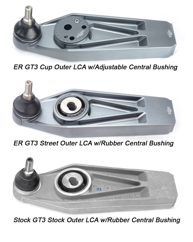 GT3 Adjustable Outer Lower Control Arms – 2 Piece For Porsche 996, 997, 991, Boxster, Cayman