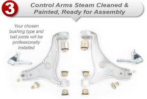 Rebuild service for Porsche 964 control arms