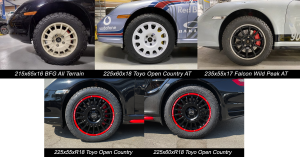 Safari tire options for Porsche 996 and 997
